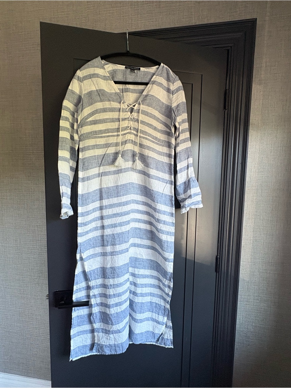 Saks Fifth Avenue Blue & White Striped Linen Tunic/coverup